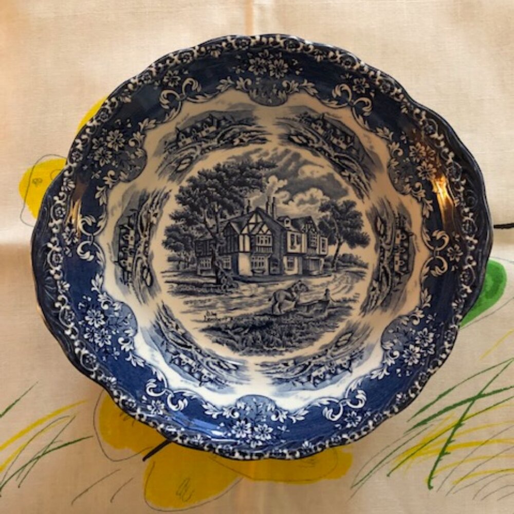 Blue & White Serving Bowl by W. H. Grindley & Co. LTD; Used; Excellent Condition